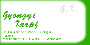 gyongyi karpf business card